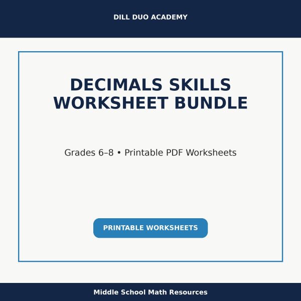 Decimals Skills Worksheet Bundle | Grades 6–8 Math Practice, Printable PDF Worksheets