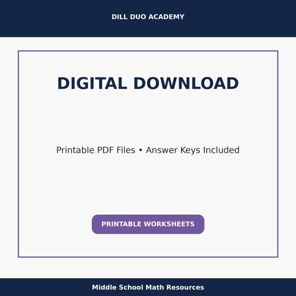 Equations Worksheet Bundle | Grades 7–9 Math Practice, Printable PDF Worksheets