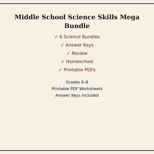 Middle School Science Skills Mega Bundle | Grades 6–8 Printable PDF Worksheets, Homeschool Science