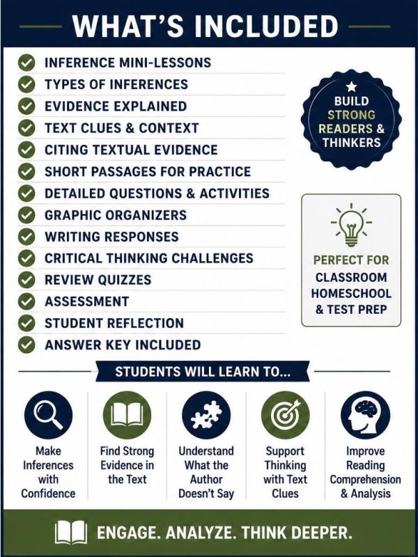 il_fullxfull.8091780980_7hsg.jpg Inference & Evidence Bundle | Middle School ELA Printable PDF, Grades 6-8 Reading Comprehension