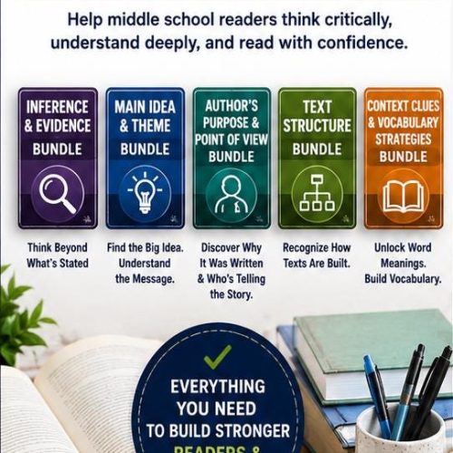 Reading Skills Mega Bundle | Middle School ELA Reading Comprehension Curriculum PDF, Grades 6-8