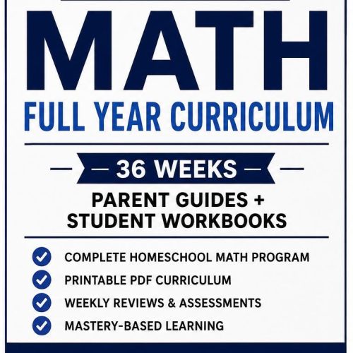 8th Grade Math Full Year Curriculum | 36 Week Homeschool Printable PDF Bundle