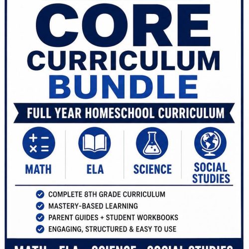 8th Grade Homeschool Curriculum Bundle | Full Year Math, ELA, Science, Social Studies (Printable PDF)