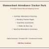 Homeschool Attendance Tracker Pack | Printable Record Keeping Forms (Digital Download)