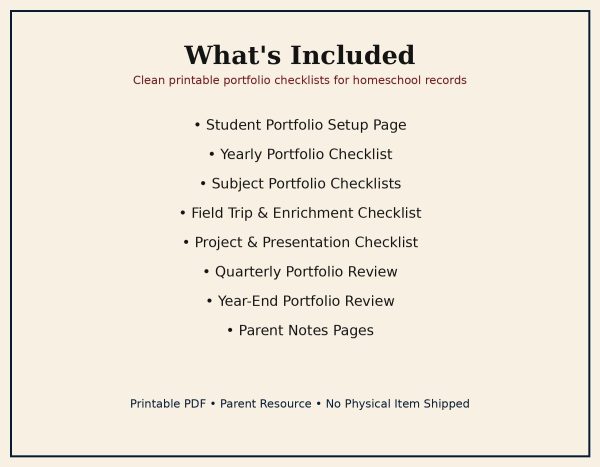 il_fullxfull.8096536954_jxce.jpg Homeschool Portfolio Checklist Pack | Printable Portfolio Builder PDF, Parent Record Keeping Forms