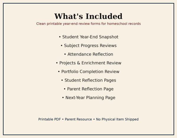 il_fullxfull.8096704166_nart.jpg Homeschool Year-End Review Pack | Printable End of Year Review PDF, Parent Reflection Forms