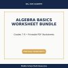 Algebra Basics Worksheet Bundle | Grades 7–9 Math Practice, Printable PDF, Variables, Expressions & Equations