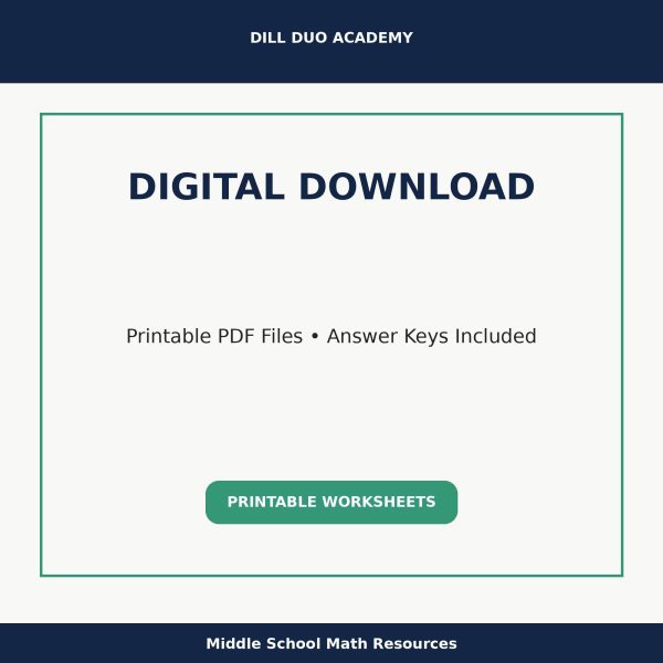 Fractions Skills Worksheet Bundle | Grades 6–8 Math Practice, Printable PDF Worksheets