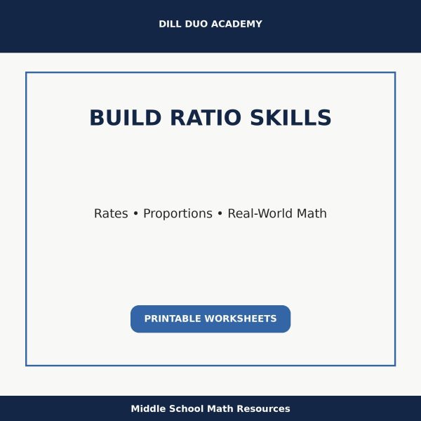 Ratios & Proportions Worksheet Bundle | Grades 6–8 Math Practice, Printable PDF Worksheets