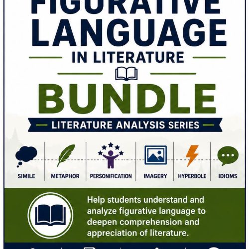 Figurative Language in Literature Bundle | Middle School ELA Worksheets | Grades 6–8 Printable PDF