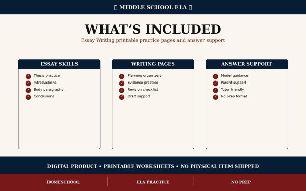 Middle School ELA Skills Mega Bundle | Grades 6-8 Grammar, Writing, Reading (Digital Download)