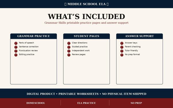 Middle School ELA Skills Mega Bundle | Grades 6-8 Grammar, Writing, Reading (Digital Download)