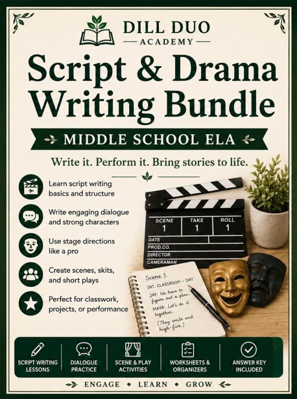 il_fullxfull.8139571853_pq4s.jpg Script & Drama Writing Bundle | Middle School ELA Printable PDF, Grades 6-8 Creative Writing