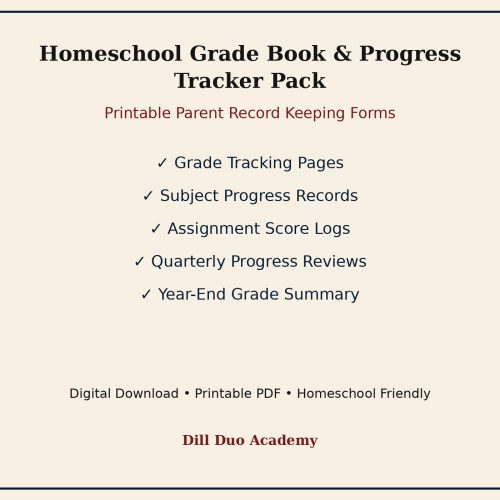Homeschool Grade Book & Progress Tracker Pack (Digital Download)