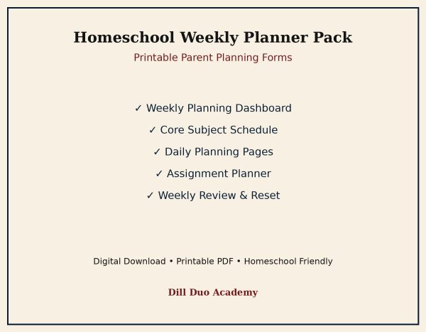 il_fullxfull.8144219193_21yg.jpg Homeschool Weekly Planner Pack | Printable Parent Planning Forms (Digital Download)