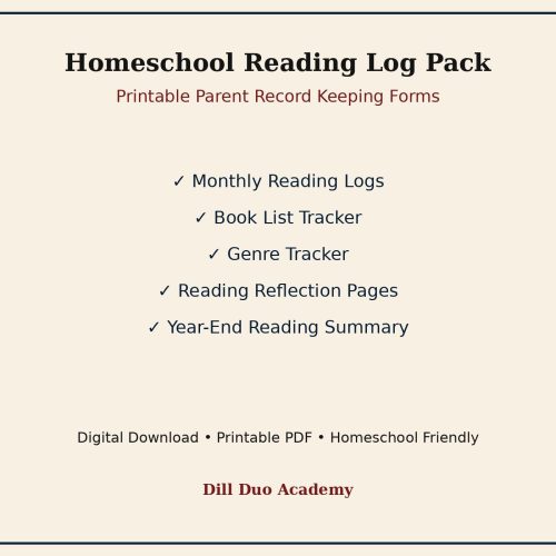 Homeschool Reading Log Pack | Printable Book Tracker, Journal Forms (Digital Download)