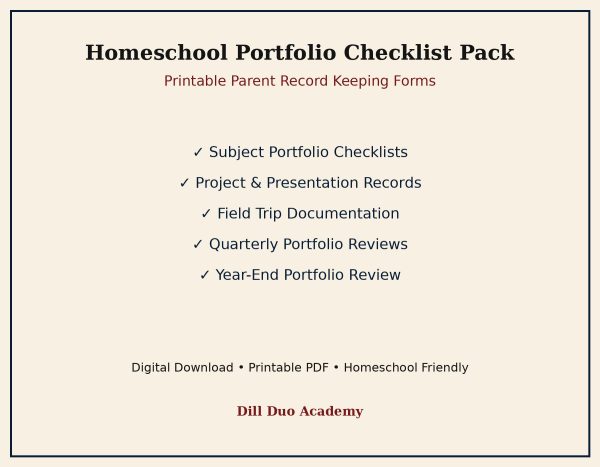 il_fullxfull.8144444709_qi7o.jpg Homeschool Portfolio Checklist Pack | Printable Portfolio Builder PDF, Parent Record Keeping Forms