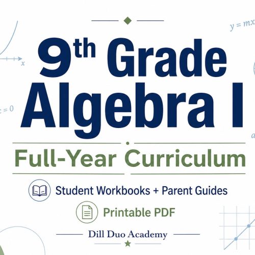 9th Grade Algebra I Curriculum | Full Year Homeschool Math PDF, Student Workbooks & Parent Guides