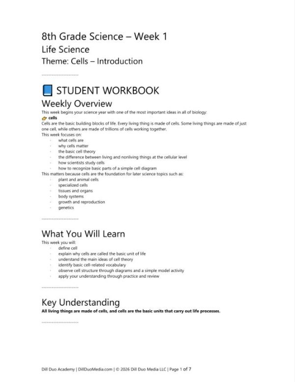 8th Grade Science Full Year Curriculum | 36 Week Homeschool Science Printable PDF Bundle