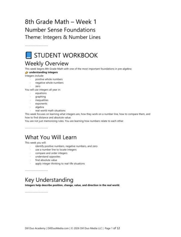 8th Grade Math Full Year Curriculum | 36 Week Homeschool Printable PDF Bundle