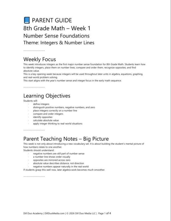 8th Grade Math Full Year Curriculum | 36 Week Homeschool Printable PDF Bundle